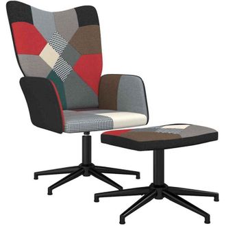 vidaXL Sedia Relax con Sgabello in Tessuto Patchwork Vidaxl