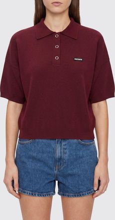 Rotate Polo in maglia in misto lana e mohair con logo a contrasto