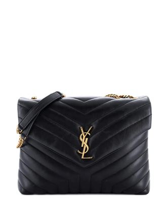 Saint Laurent Loulou Matelasse Chevron Leather Medium shoulder bag - women - Calf Leather - One Size - Black