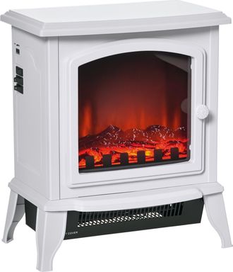 OEM Chimenea Decorativa Con Termostato Ajustable Y Protecci&oacute;n Sobrecalentamiento Para Salas 20-25 m&sup2; 36,5x24x45,5 Cm Blanco