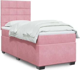 vidaXL Vidaxl - Cama Box Spring Con Colch&oacute;n Terciopelo Rosa 100x200 Cm