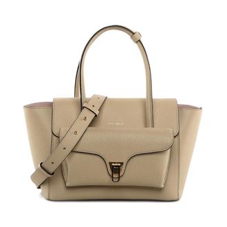 Coccinelle Double Beat Foldover Top Tote Bag - female - Coccinelle - Shopping Bags - Beige - ONE SIZE - Bags