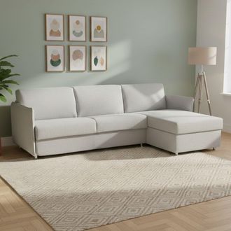 Dmora Sof&aacute; Cama Con Chaise Longue Sumirago, Desenfundable, Contenedor Made In Italy, Hidr&oacute;fugo, Multiposici&oacute;n, 260x160 Cm