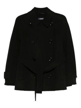 Max Mara Louis belted double-breasted peacoat - Black