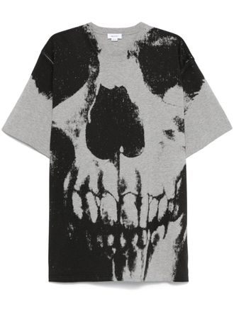 Alexander McQueen T-shirt met doodskop - Grijs