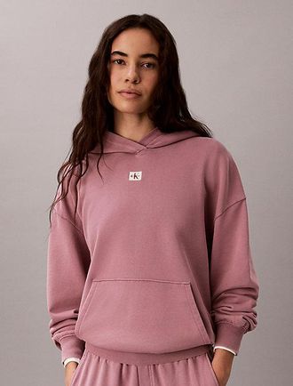 Calvin Klein Sudadera Con Capucha De Felpa De Algod&oacute;n Con Insignia