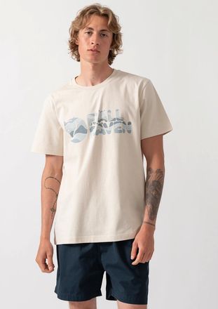 Fj&auml;llr&auml;ven Mens Fjallraven Multicolor Logo Mens T-Shirt - Chalk White 113 - Tan - Size: 38