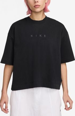 Nike Boxy Midweight Cotton T-Shirt in Black at Nordstrom, Size X-Small