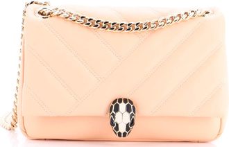 Bulgari Serpenti Cabochon Shoulder Bag Diagonal Quilted Leather Small