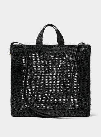 Ibeliv Mens Braided raffia straw Tote Bag