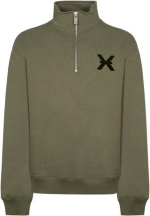 John Richmond Sweatshirt met rits - Heren - Sweatshirts & Hoodies - Groen - Maat: XL Zijde