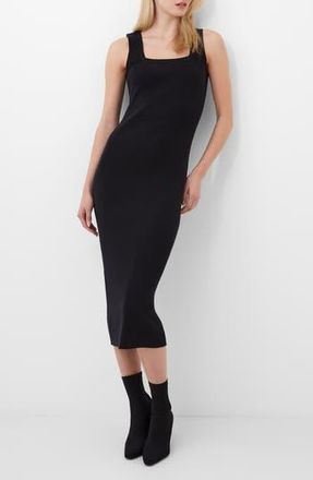 French Connection Mozza Sleeveless Rib Midi Sweater Dress in 02-Black at Nordstrom Rack, Size X-Small