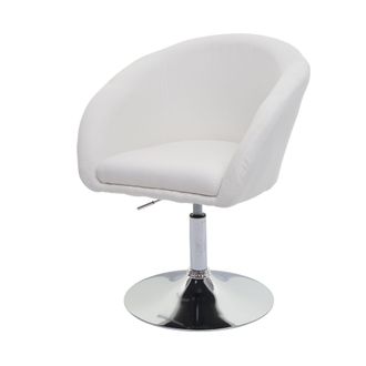 Hhg Nunca Usado] Silla De Comedor Hhg 247, Silla De Cocina Silla Giratoria Silla De Sal&oacute;n, Giratoria Regulable En Altura, Tela/textil Crema-blanco