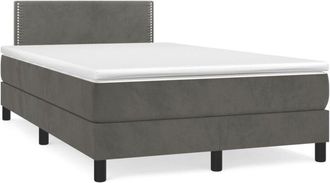 vidaXL Vidaxl - Cama Box Spring Con Colch&oacute;n Terciopelo Gris Oscuro 120x190 Cm