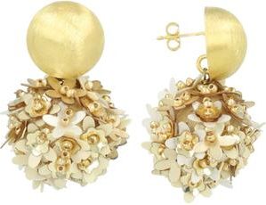 Lott. Gioielli Sequin Flower Globe Statement Earrings in Mixed Gold in Mixed Golden Shades at Nordstrom