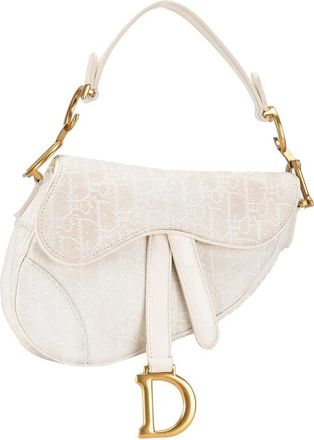 Dior Hobo Bags - 2020 Mini Oblique Canvas Saddle Bag - Gr. unisize - in Weiß - für Damen