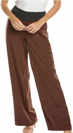 WeWoreWhat Low Rise Suiting Twill V Pants In Cacao Black