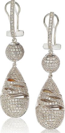 Suzy Levian Cubic Zirconia Sterling Silver Dangle Drop Earrings