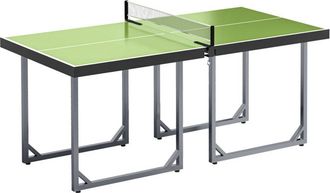 HOMCOM Homcom Mesa De Ping-pong Plegable, F&aacute;cil De Transportar, Mesa De Tenis De Mesa Con Red Y Marco De Acero Para Interior Y Exterior 182x91x76 Cm Verde