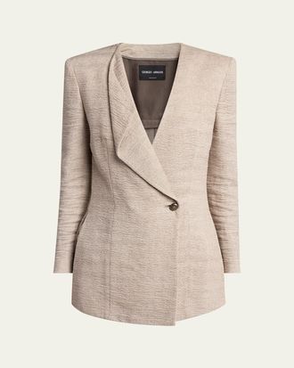 Giorgio Armani Linen Crepe Double-Breasted Jacket
