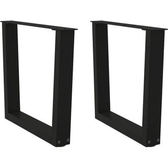 vidaXL Vidaxl - Patas Para Mesa De Centro En Forma De V (2 Unidades), Color Negro, 60 X (42-43,3) Cm, Acero