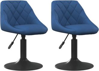 vidaXL Sillas De Comedor Giratorias 2 Uds Terciopelo Azul Vidaxl
