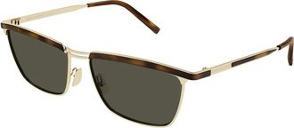 Saint Laurent SL 795 JOE Zonnebril - Heren - Zonnebrillen - Geel - 57 MM - Nylon - Accessoires