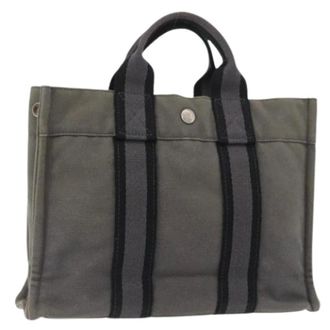 Herm&egrave;s Borsa Tote Vintage Pre-owned in Tela - - Pre-owned - Donna - Grigio - ONE SIZE