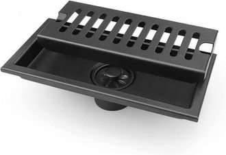 OEM Desag&uuml;e De Suelo - Negro 20x10cm Acero Inoxidable Filtro De Ducha Cuadrado, Anticabello, Tap&oacute;n Antiolor Extra&iacute;ble, Apto Para Inodoro Y Balc&oacute;n