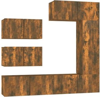 vidaXL Vidaxl - 6 Piece tv Cabinet Set Smoked Oak Engineered Wood