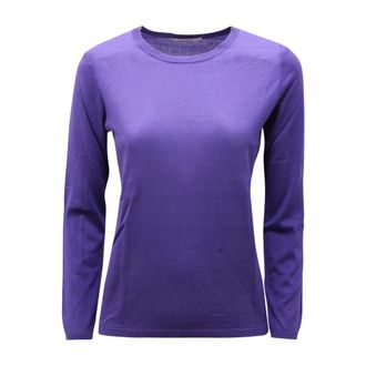 KANGRA Zijde/Kasjmier Trui in Blauw - Dames - Ronde hals truien - Paars - S - Kasjmier - Truien & Vesten