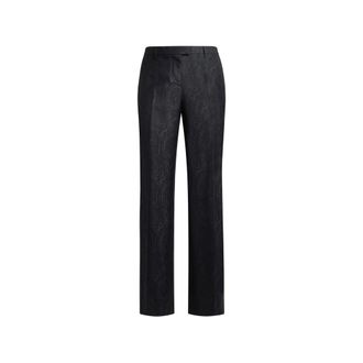 Etro Wool Jacquard Trousers With Arnica Motif