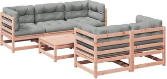 vidaXL Set De Sof&aacute;s Jard&iacute;n 6 Pzas Con Cojines Madera Abeto Douglas Vidaxl
