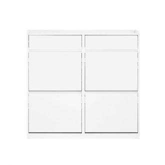 SoBuy Zapatero estrecho con 4 puertas y 2 cajones blanco