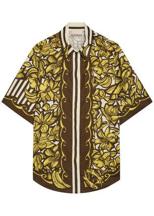 Alemais Alemais Mona Printed Hemp Shirt - Yellow - 10 (UK10 / S)