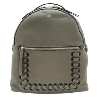 Fendi Pre-owned Backpacks, female, Gray, Size: ONE SIZE Pre-owned By The Way Leather Backpack