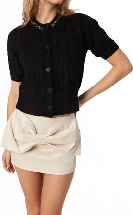 John & Jenn Maxwell Caviar Cardigan Top In Black