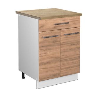 Vicco Mueble Bajo De Cocina Fame-line, Roble Dorado, 60 Cm Con Caj&oacute;n, Et Roble