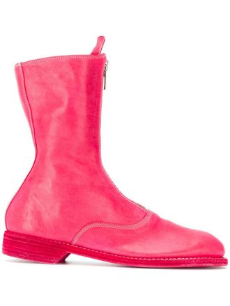 Guidi zip-front leather boots - women - Calf Leather/Calf Leather/Calf Leather - 37 - Pink