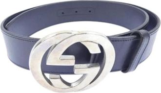 Gucci Pre-owned Belts, male, Blue, Size: ONE SIZE Pre-owned Vintage Leather Belt