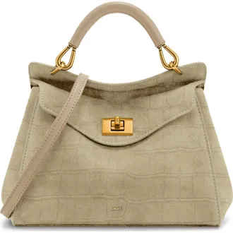 JW PEI Lucia Faux Suede Top Handle Bag in Light Beige at Nordstrom