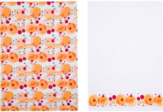 KASANOVA Set 2 strofinacci cucina pesche 50x70 cm cotone