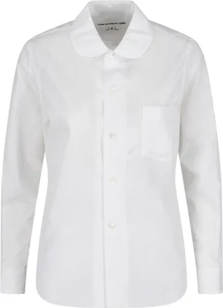 Comme Des Gar&ccedil;ons White Peter Pan Collar Pleated Shirt