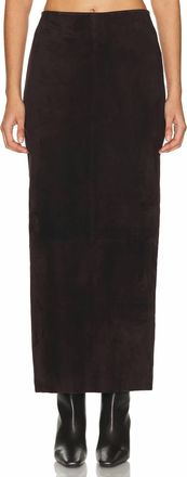 St.Agni Suede Column Skirt In Coffee