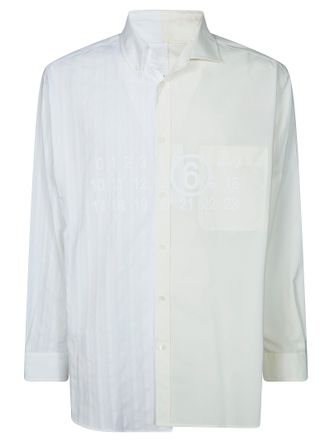 Maison Margiela Long Sleeved Asymmetrical Half Striped Shirt