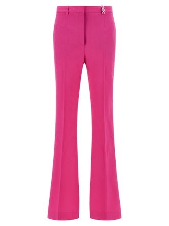 Versace Fuchsia Virgin Wool Flared Womens Pants