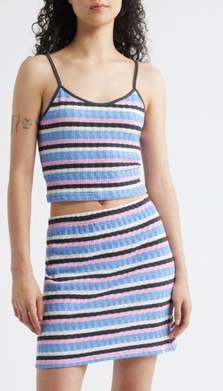 Rip Curl Bobby Stripe Cotton Blend Camisole in Blue Multi at Nordstrom, Size Xx-Small