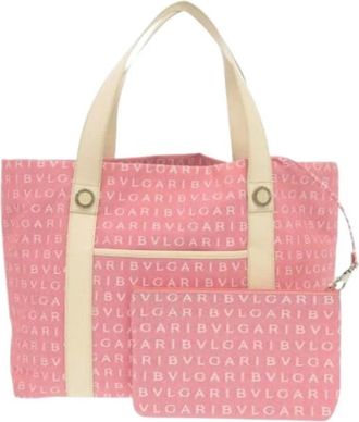 Bulgari Pre-owned Vintage Tote Bag - Dames - Vintage Shopper - Roze - ONE Size - Leer - Vintage