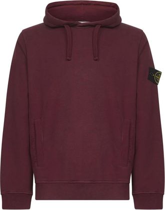 Stone Island Hoodies & sweatvesten, Heren, Paars, M, Katoen, Bordeauxrode Hoodie met Kangoeroezak
