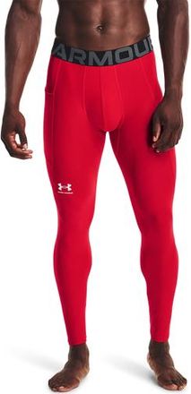 Under Armour Mens HG Armour 2.0 Compression Tights - White/Red Size 3XLT